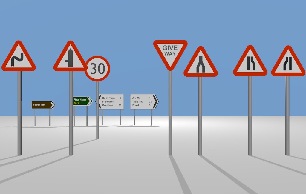UK Road Signs - Pack 1 UPDATED VERSION preview image 1